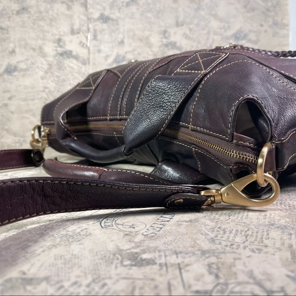 Andrew Marc Leather Hobo Shoulder Bag Convertible Crossbody Purse